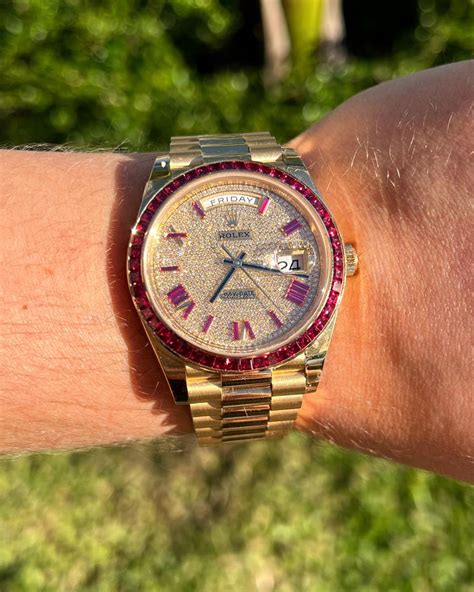 rolex day date ruby dial|Rolex Day-Date 40 prices.